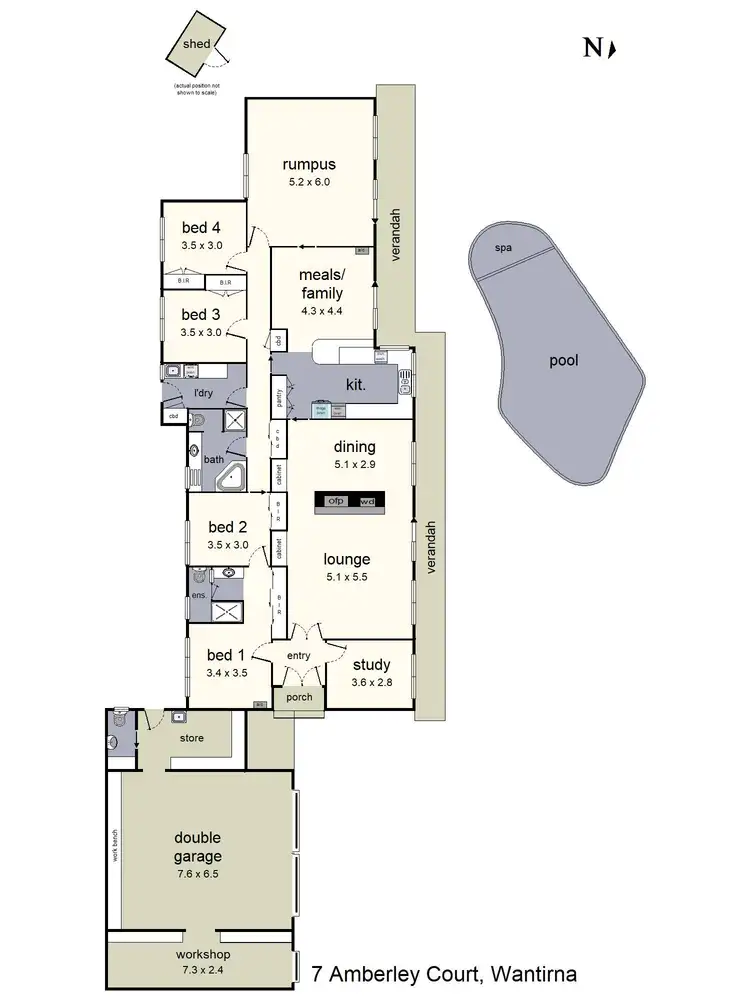 Floorplan of Homely house listing, 7 Amberley Court, Wantirna VIC 3152