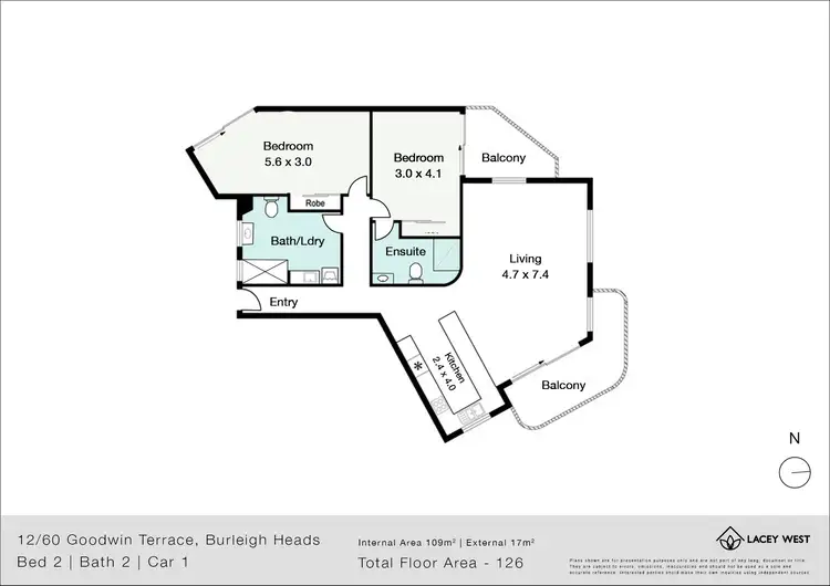 Floorplan of Homely unit listing, 12/60 Goodwin Terrace, Burleigh Heads QLD 4220