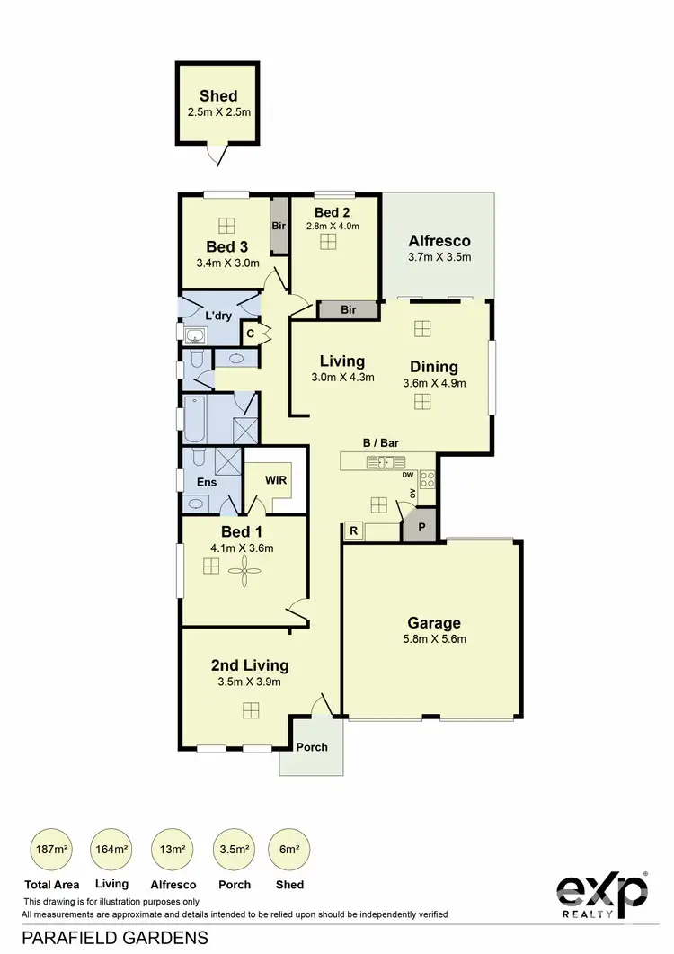 Floorplan of Homely house listing, 5 Willow Place, Parafield Gardens SA 5107