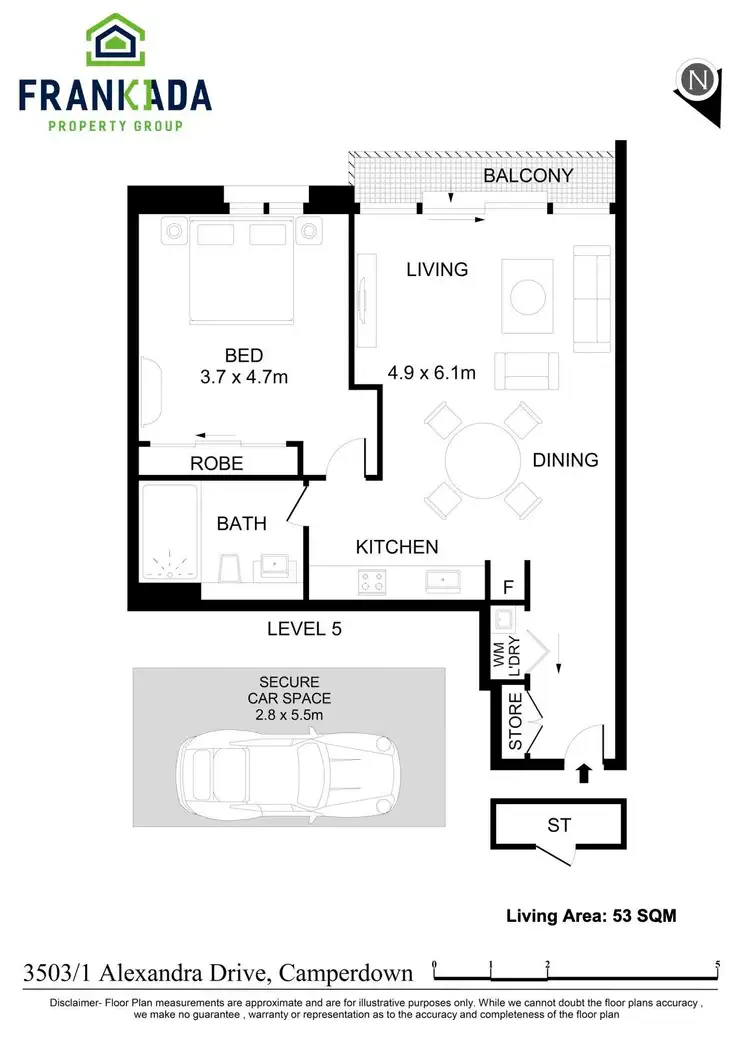 Floorplan of Homely apartment listing, 3503/1 Alexandra Drive, Camperdown NSW 2050