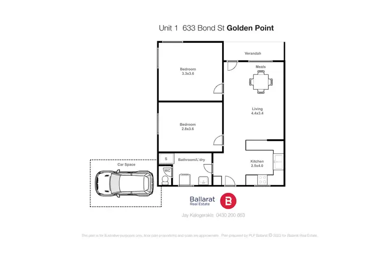 Floorplan of Homely unit listing, 1/633 Bond Street, Mount Pleasant VIC 3350