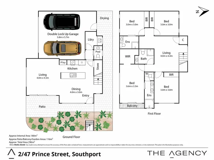 Floorplan of Homely townhouse listing, 2/47 Prince Street, Southport QLD 4215