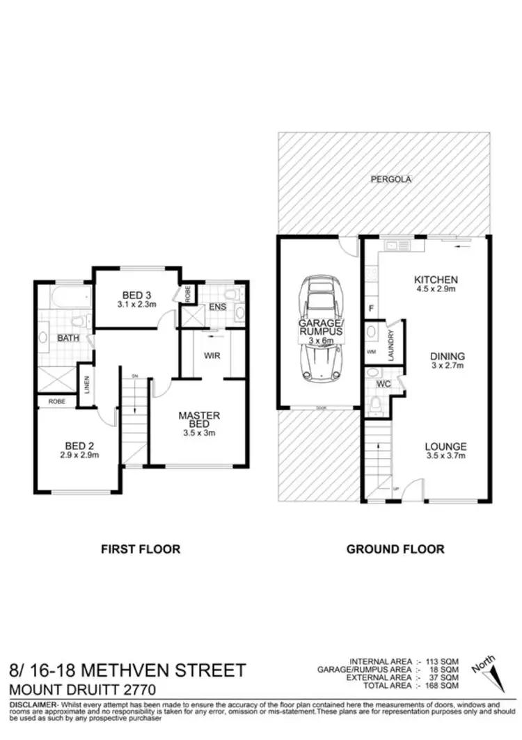 Floorplan of Homely townhouse listing, 8/16 Methven Street, Mount Druitt NSW 2770