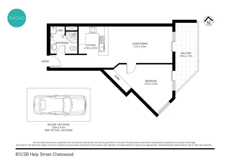Floorplan of Homely apartment listing, 811/2B Help Street, Chatswood NSW 2067