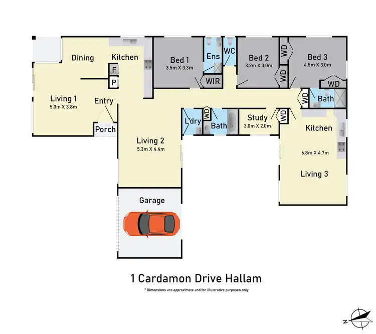 Floorplan of Homely house listing, 1 Cardamon Drive, Hallam VIC 3803