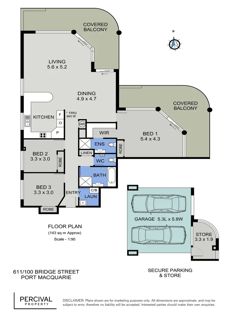 Floorplan of Homely unit listing, 611/100 Bridge Street, Port Macquarie NSW 2444