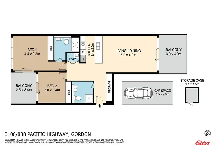 Floorplan of Homely apartment listing, B106/888 Pacific Highway, Gordon NSW 2072