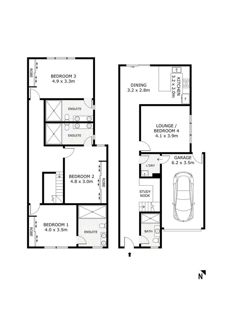 Floorplan of Homely unit listing, 2D Bragg Street, Eaglehawk VIC 3556