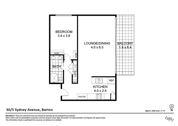 Floorplan of Homely apartment listing, 30/5 Sydney Avenue, Barton ACT 2600