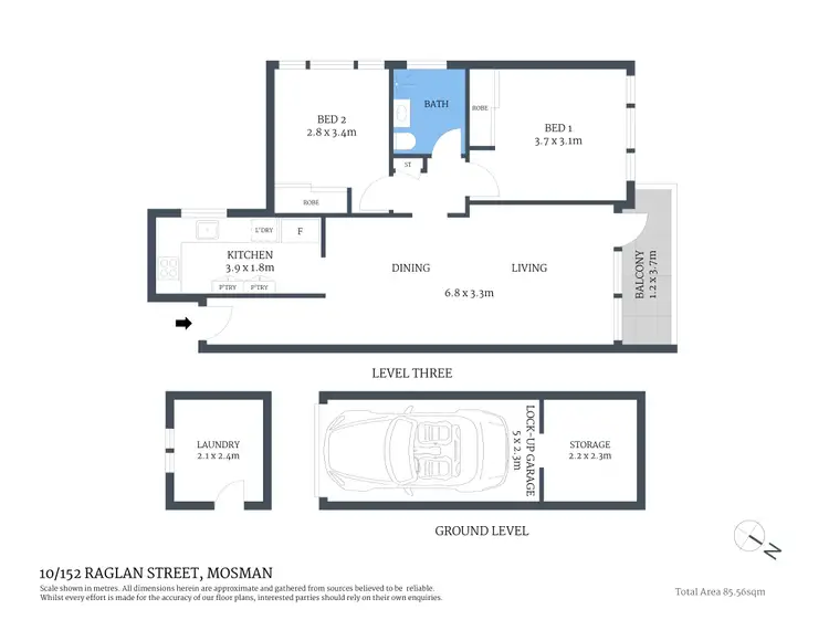 Floorplan of Homely apartment listing, 10/152 Raglan Street, Mosman NSW 2088