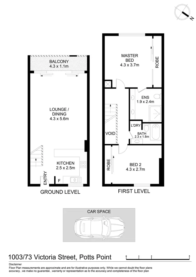 Floorplan of Homely unit listing, 1003/73 Victoria Street, Potts Point NSW 2011