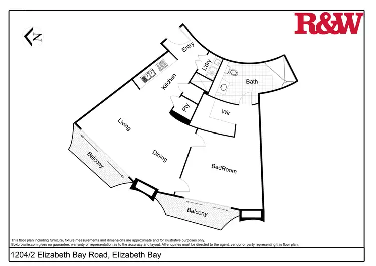 Floorplan of Homely apartment listing, 1204/2 Elizabeth Bay Road, Elizabeth Bay NSW 2011