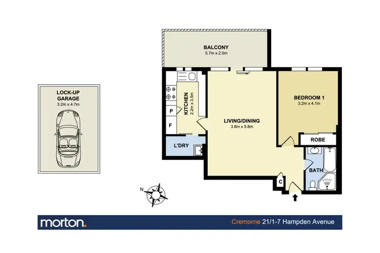 Floorplan of Homely apartment listing, 21/1-7 Hampden Avenue, Cremorne NSW 2090