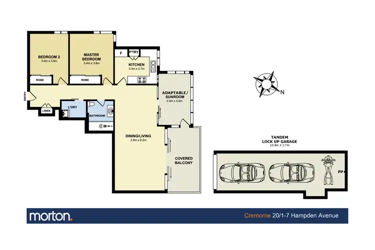 Floorplan of Homely apartment listing, 20/1-7 Hampden Avenue, Cremorne NSW 2090
