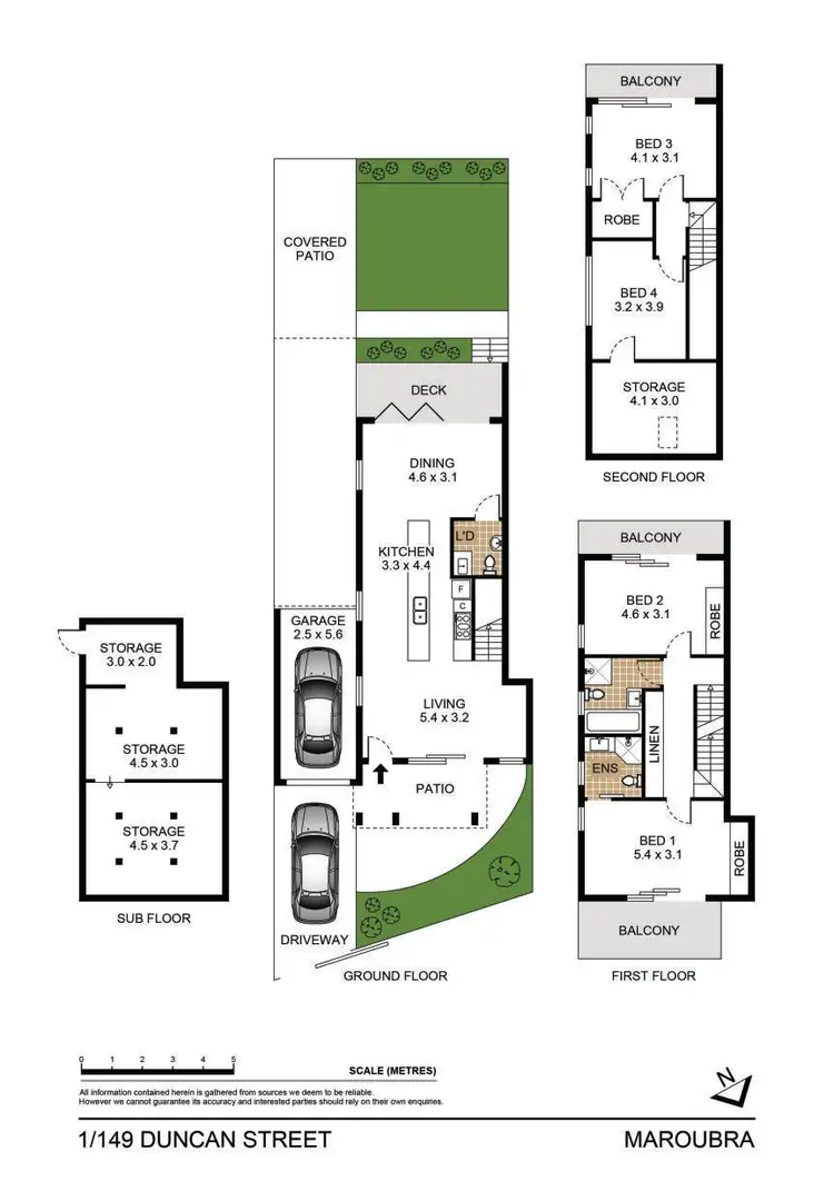 Floorplan of Homely semi-detached listing, 1/149 Duncan Street, Maroubra NSW 2035