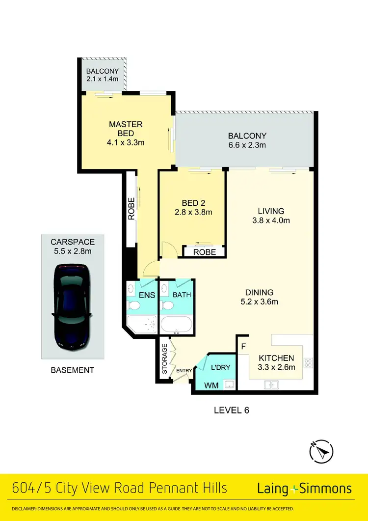 Floorplan of Homely apartment listing, 604/5 City View Road, Pennant Hills NSW 2120
