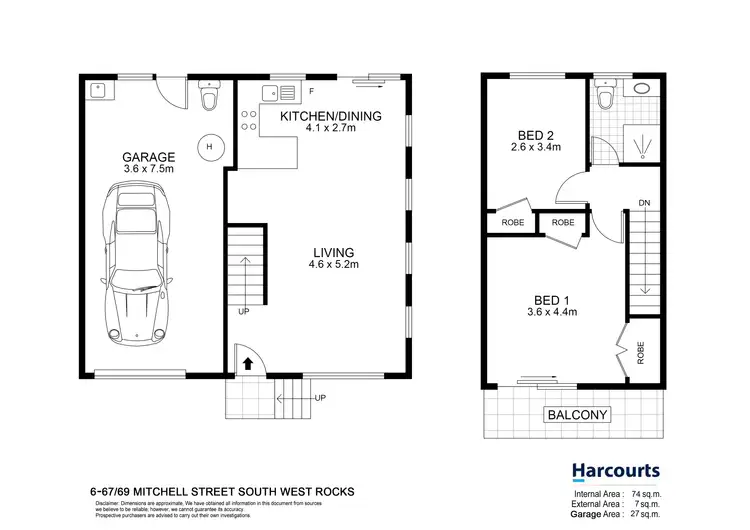 Floorplan of Homely unit listing, 6/67-69 Mitchell Street, South West Rocks NSW 2431