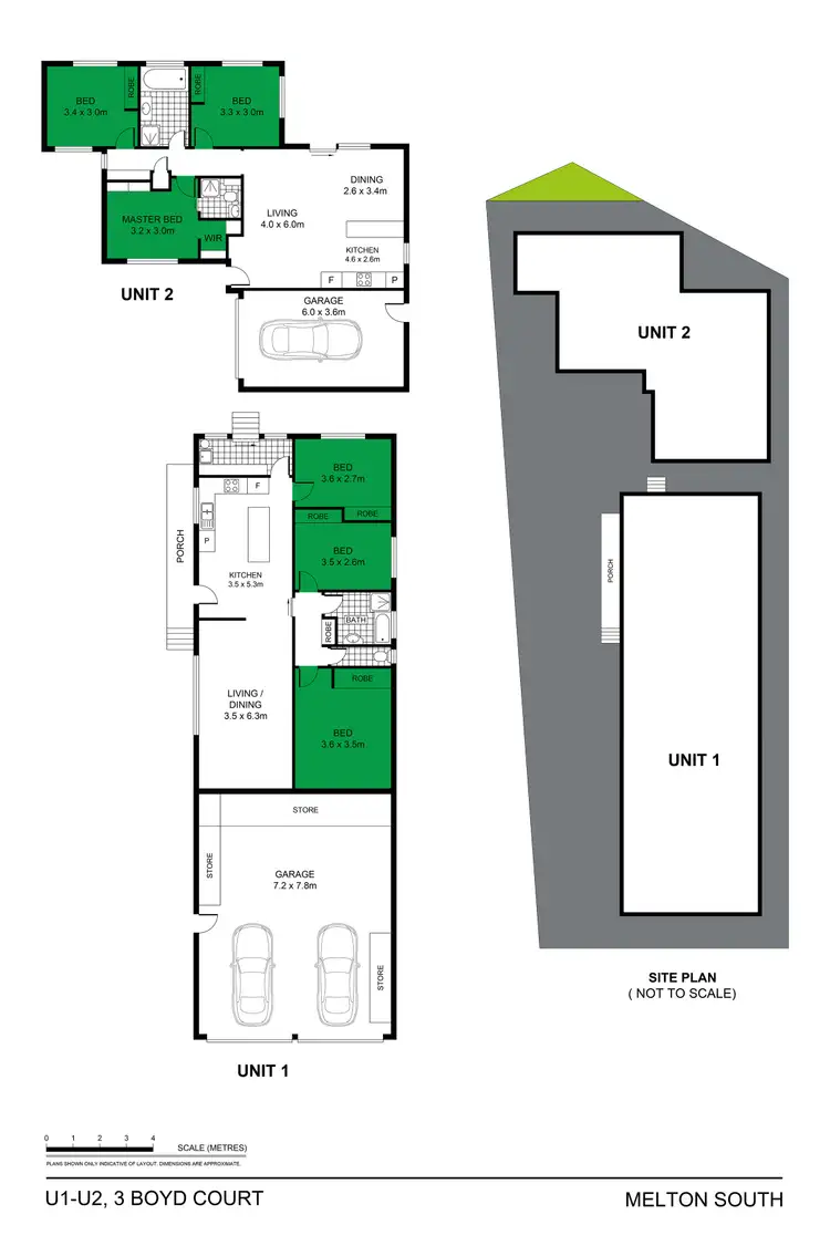 Floorplan of Homely semi-detached listing, 3 & 3a Boyd Court, Melton South VIC 3338