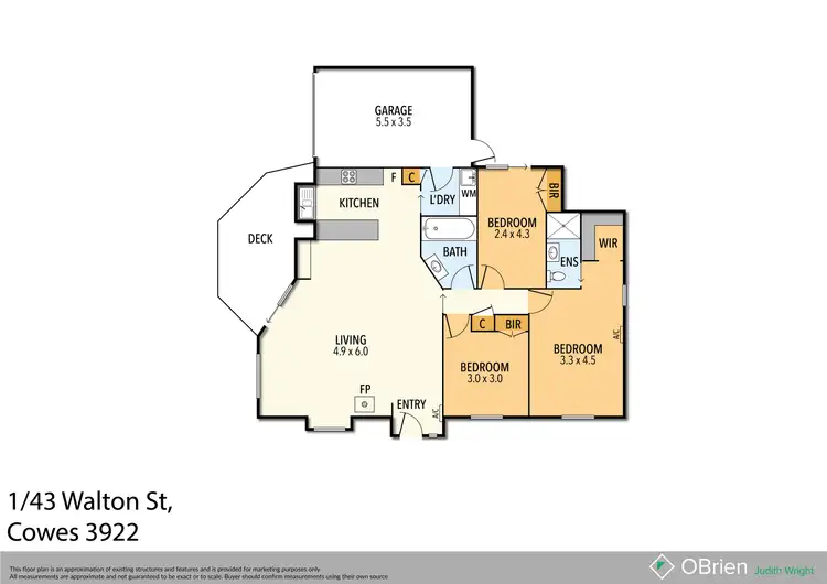 Floorplan of Homely townhouse listing, 1/43 Walton Street, Cowes VIC 3922