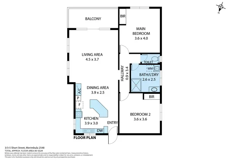 Floorplan of Homely apartment listing, 3/3-5 Short Street, Merimbula NSW 2548