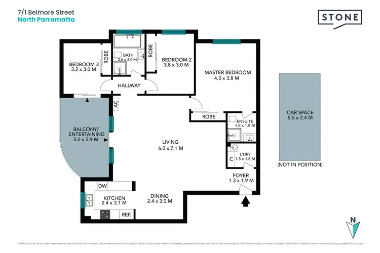 Floorplan of Homely apartment listing, 7/1-7 Belmore Street, North Parramatta NSW 2151