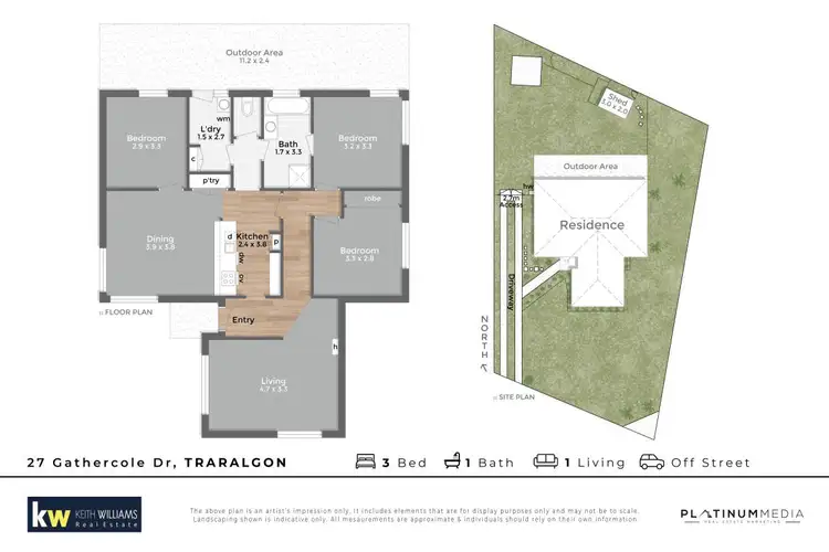Floorplan of Homely house listing, 27 Gathercole Drive, Traralgon VIC 3844