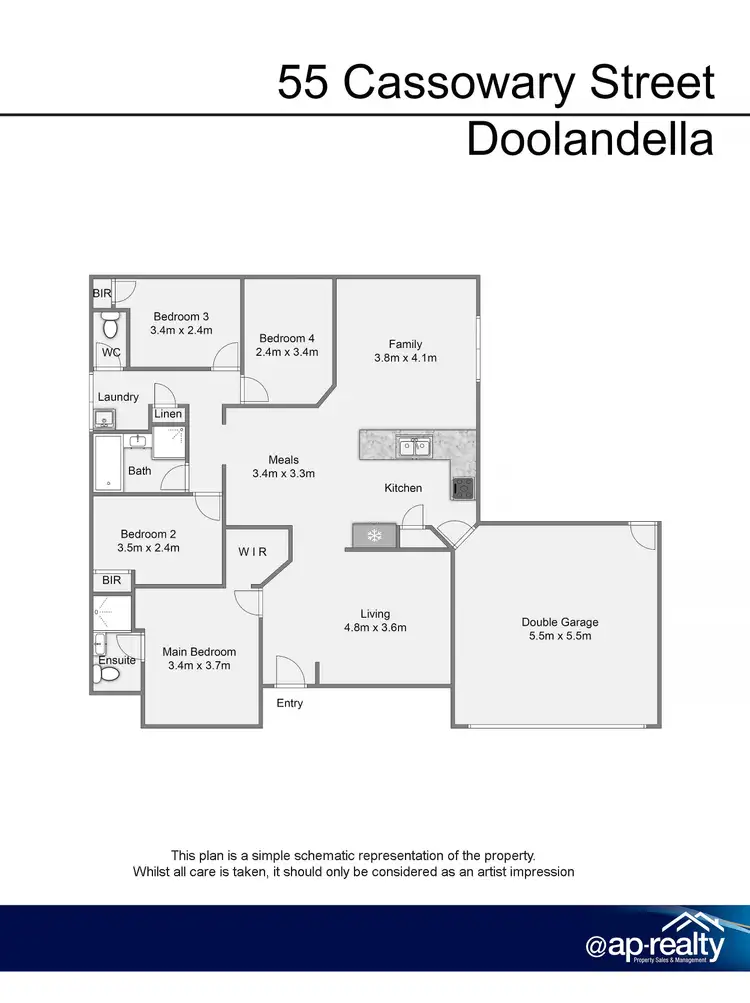 Floorplan of Homely house listing, 55 Cassowary Street, Doolandella QLD 4077