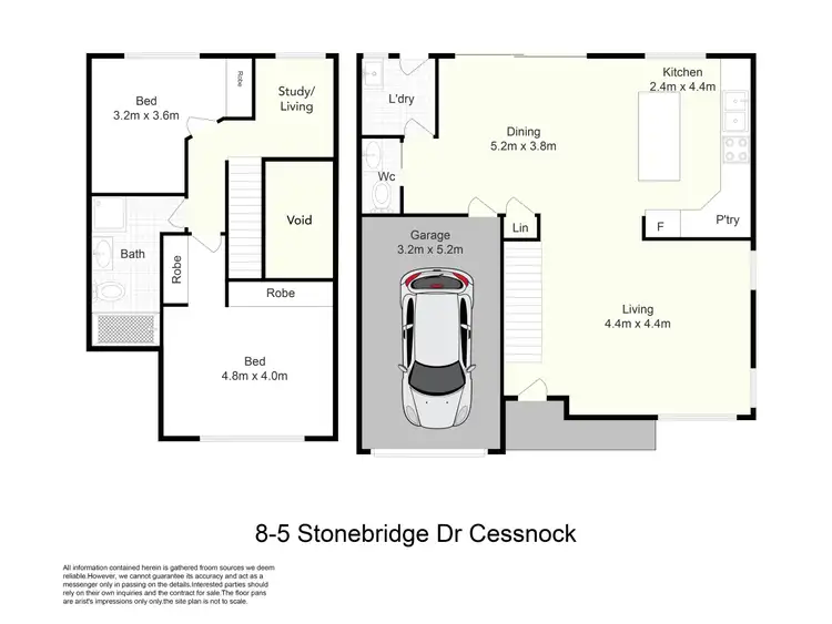 Floorplan of Homely townhouse listing, 8/5 Stonebridge Drive, Cessnock NSW 2325