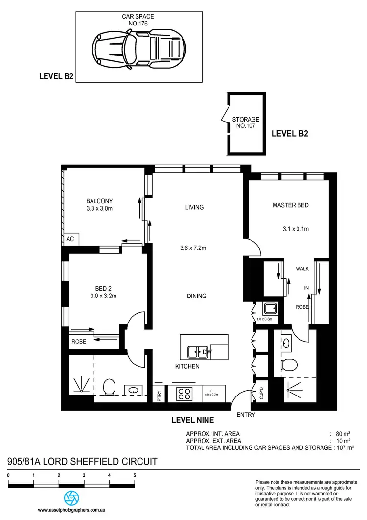 Floorplan of Homely unit listing, 905/81A Lord Sheffield Circuit, Penrith NSW 2750