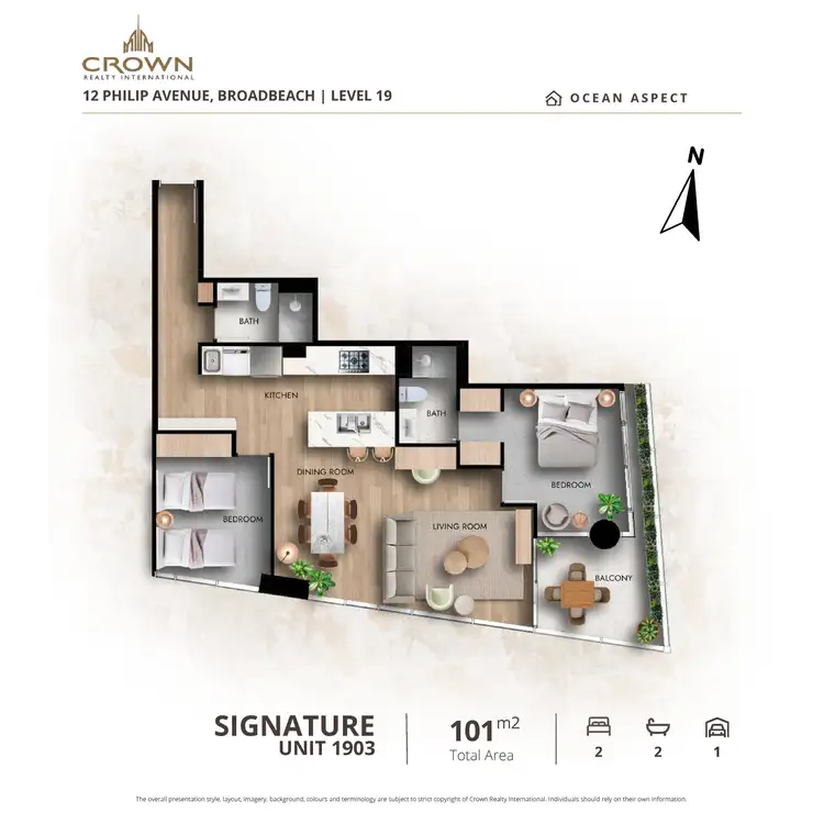 Floorplan of Homely apartment listing, 1903/12 Philip Avenue, Broadbeach QLD 4218