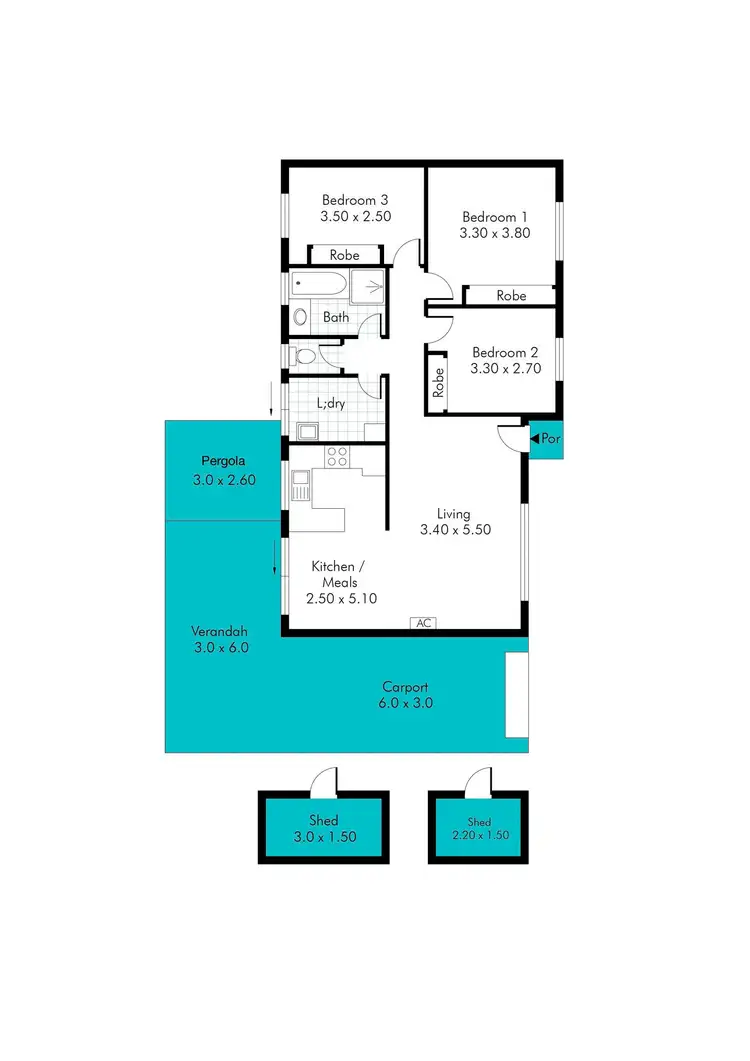 Floorplan of Homely unit listing, 3/11 Streeters Road, North Plympton SA 5037