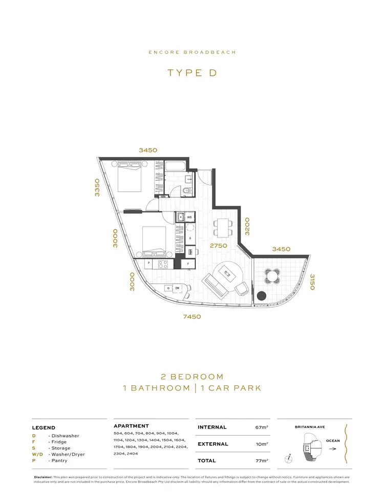 Floorplan of Homely apartment listing, 804/36 Britannia Avenue, Broadbeach QLD 4218