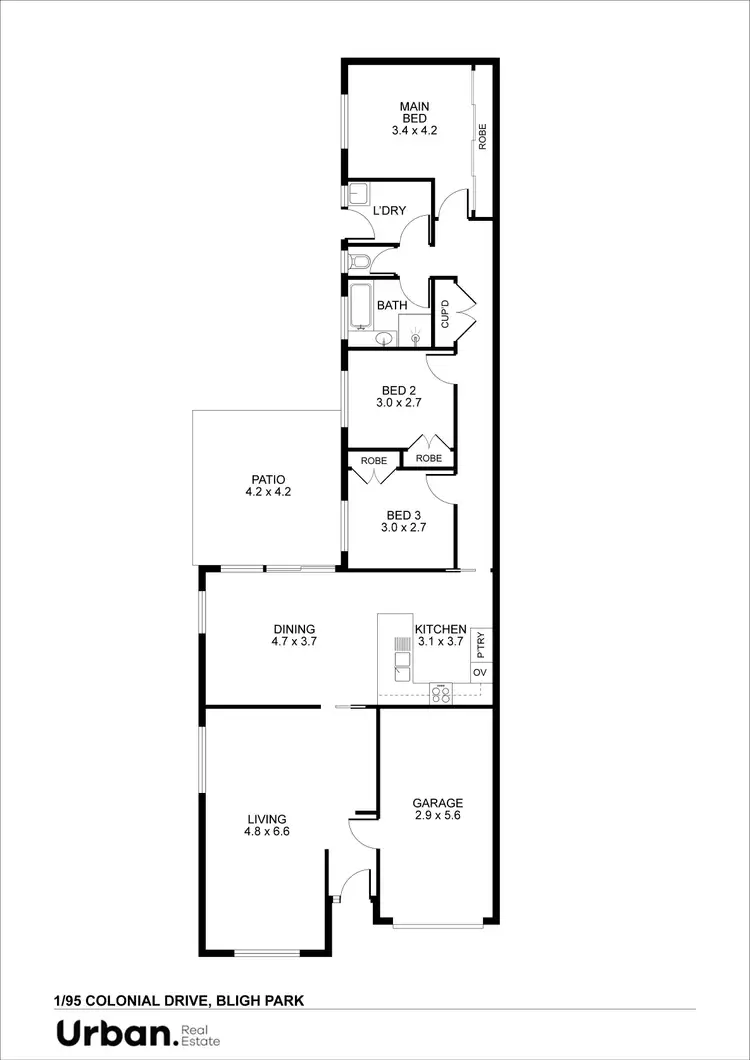 Floorplan of Homely semi-detached listing, 1/95 Colonial Drive, Bligh Park NSW 2756
