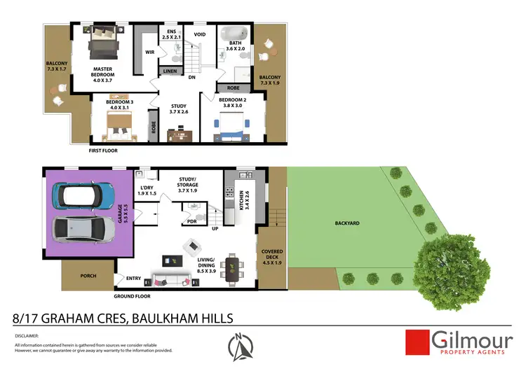 Floorplan of Homely townhouse listing, 8/17 Graham Crescent, Baulkham Hills NSW 2153