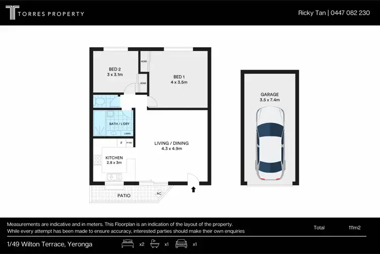 Floorplan of Homely unit listing, 1/49 Wilton Terrace, Yeronga QLD 4104