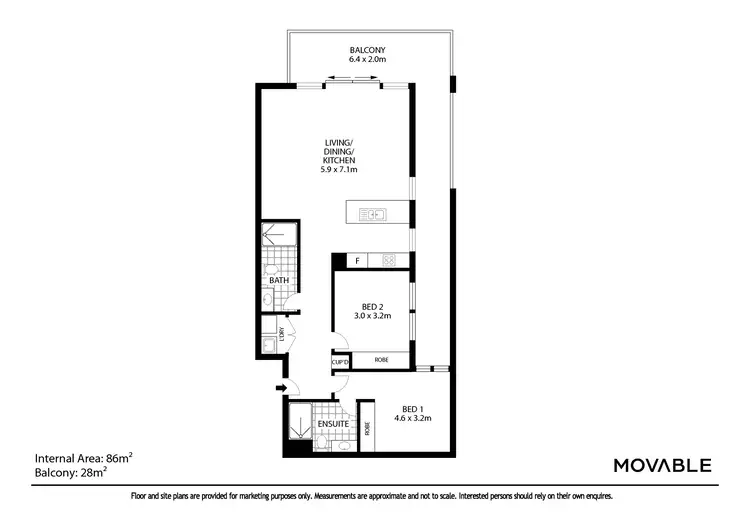 Floorplan of Homely unit listing, 402/11 Fern Street, Islington NSW 2296