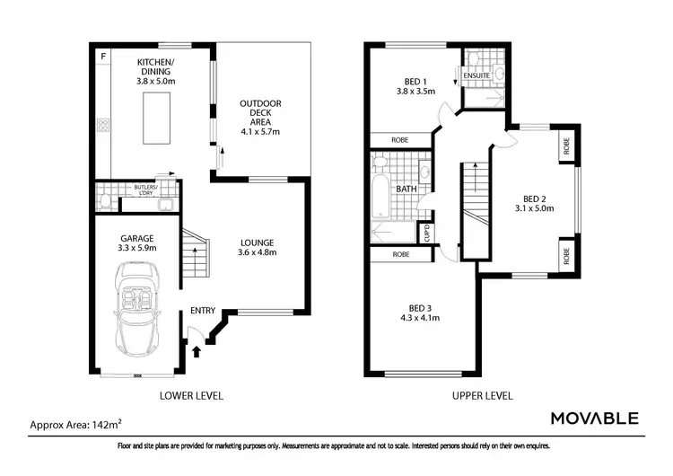 Floorplan of Homely townhouse listing, 1/22A Ada Street, Waratah NSW 2298