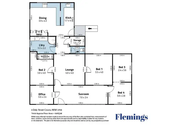 Floorplan of Homely house listing, 3 Daly Street, Cowra NSW 2794