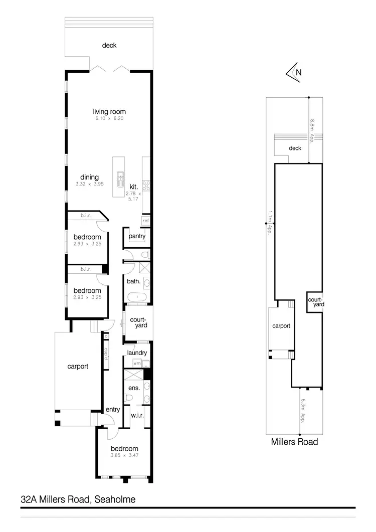 Floorplan of Homely house listing, 32A Millers Road, Seaholme VIC 3018