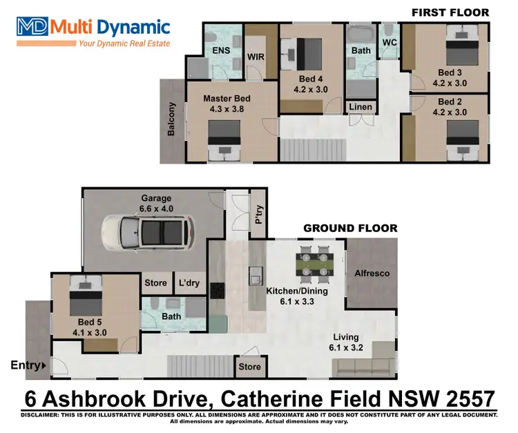 Floorplan of Homely house listing, 6 Ashbrook Drive, Catherine Field NSW 2557