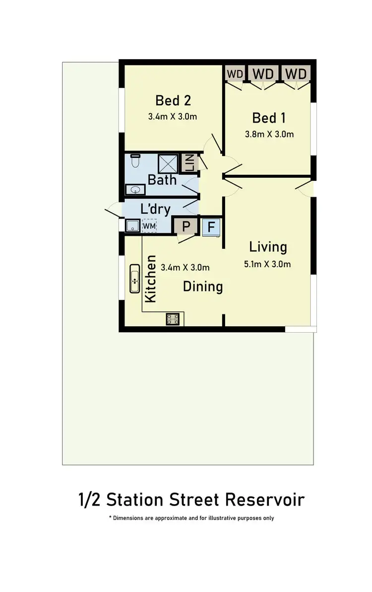 Floorplan of Homely unit listing, 1/2 Station Street, Reservoir VIC 3073