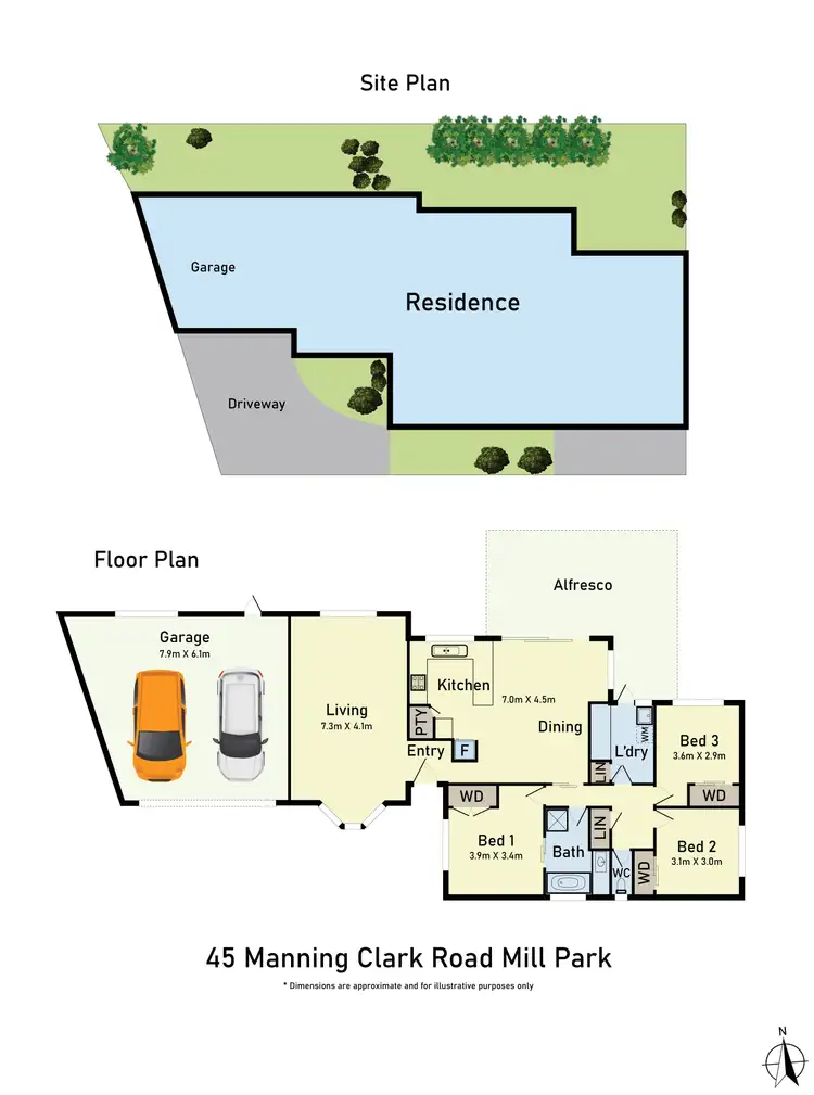 Floorplan of Homely house listing, 45 Manning Clark Road, Mill Park VIC 3082
