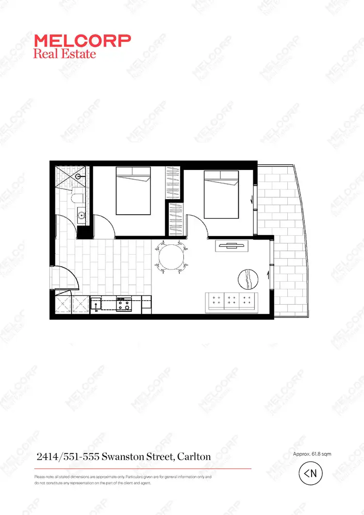 Floorplan of Homely apartment listing, 2414/555 Swanston Street, Carlton VIC 3053