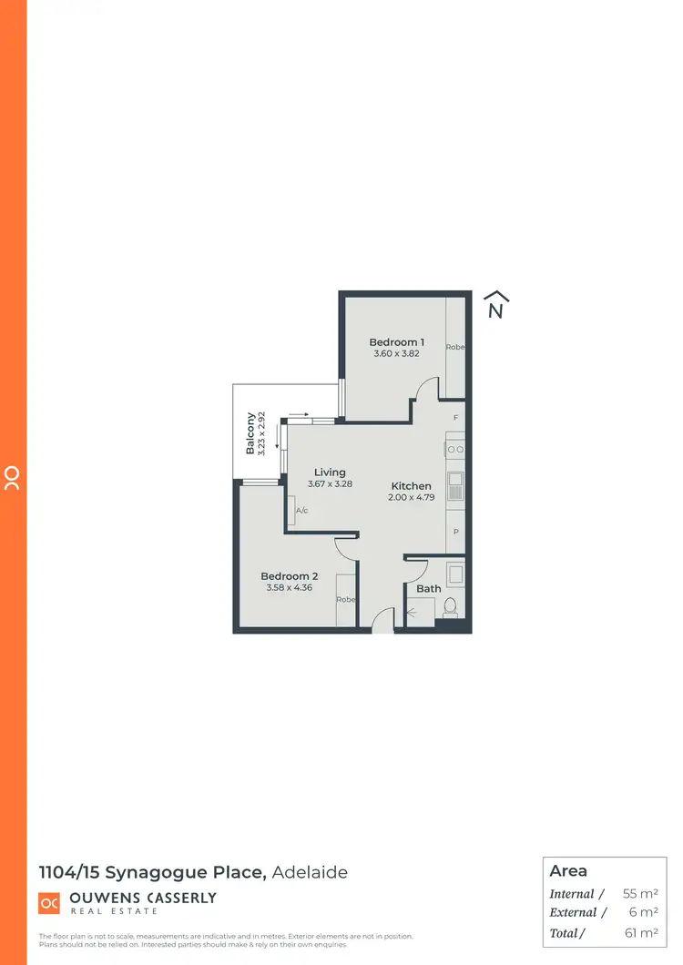 Floorplan of Homely apartment listing, 1104/15 Synagogue Place, Adelaide SA 5000