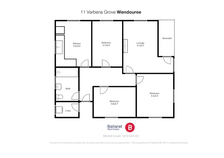 Floorplan of Homely house listing, 11 Verbena Grove, Wendouree VIC 3355