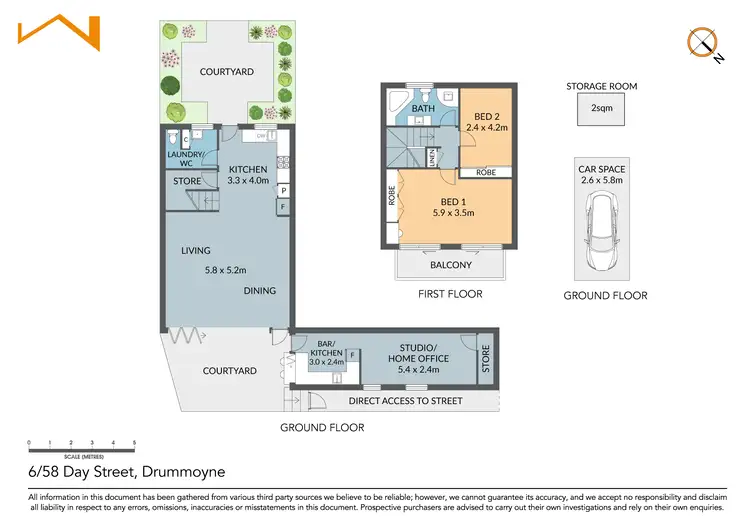 Floorplan of Homely townhouse listing, 6/58 Day Street, Drummoyne NSW 2047