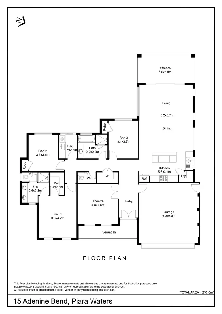Floorplan of Homely house listing, 15 Adenine Bend, Piara Waters WA 6112