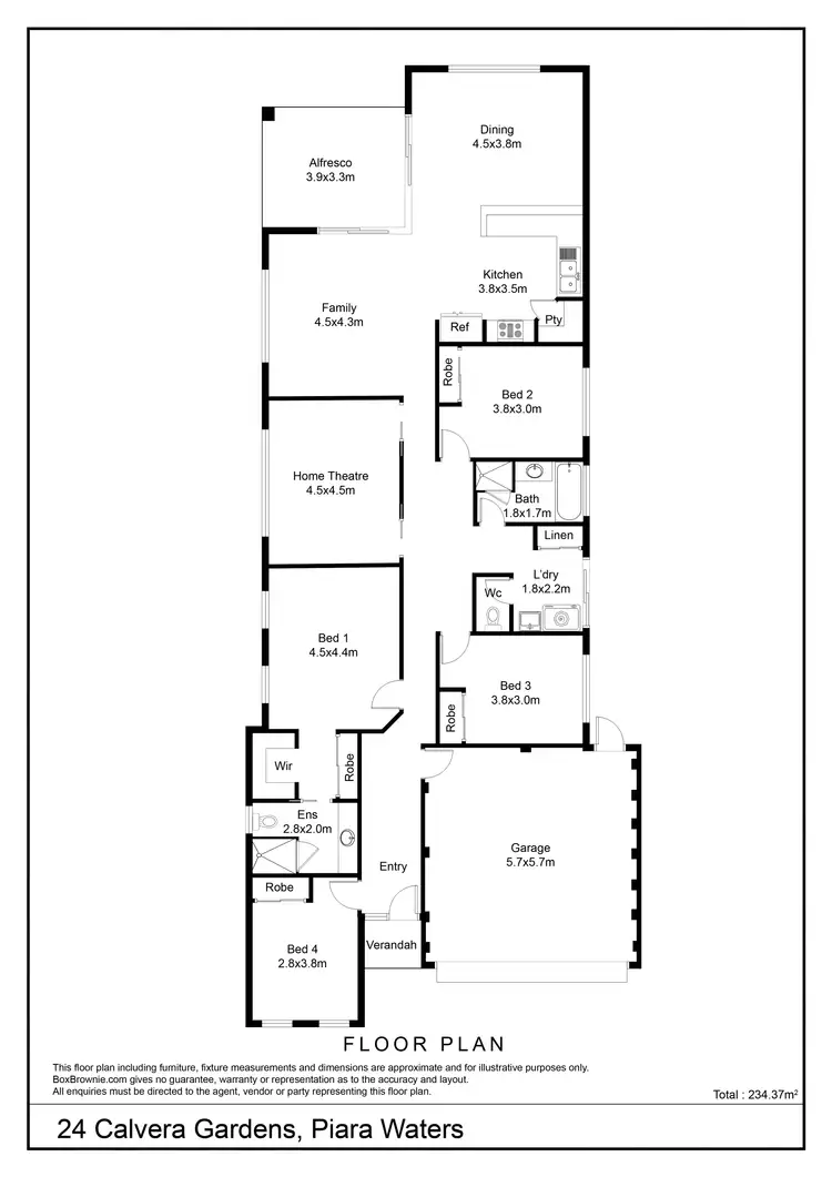Floorplan of Homely house listing, 24 Calvera Gardens, Piara Waters WA 6112