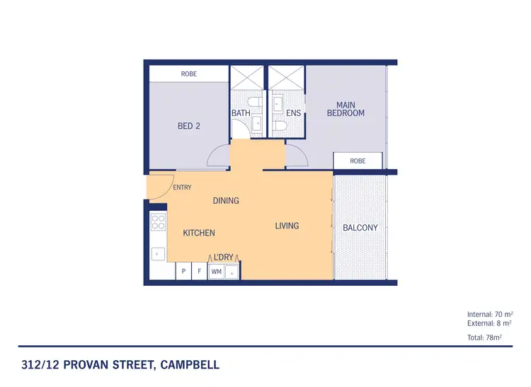Floorplan of Homely apartment listing, 312/12 Provan Street, Campbell ACT 2612