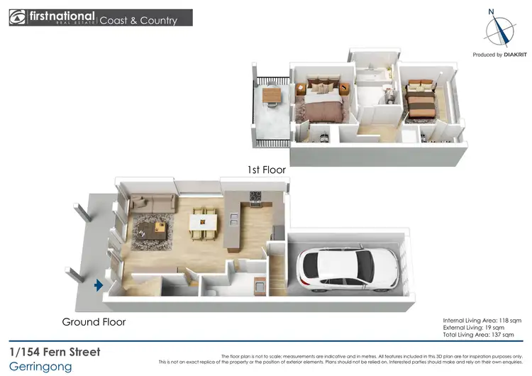 Floorplan of Homely townhouse listing, 1/154 Fern Street, Gerringong NSW 2534